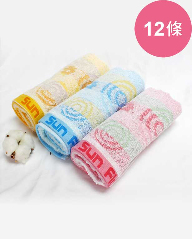 【三花】甜蜜迴圈毛巾12條-顏色隨機 TF301