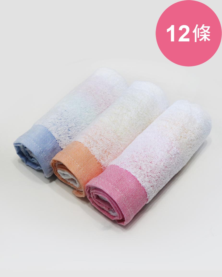 【三花】溫柔小清新毛巾12條-顏色隨機 TF591