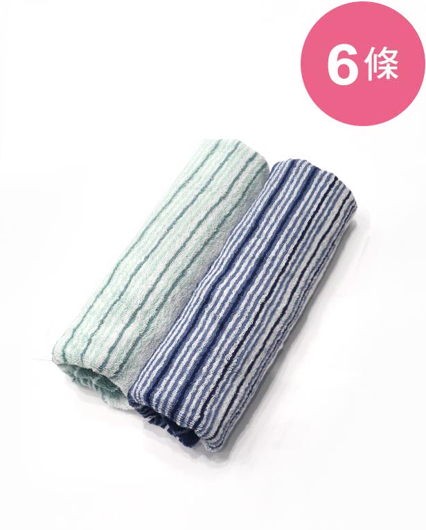 【三花】夏日藍調毛巾6條-顏色隨機 TF616
