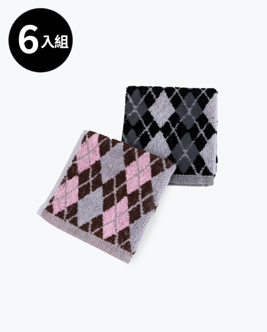 【三花】英倫學院手帕巾6條-顏色隨機 TM212