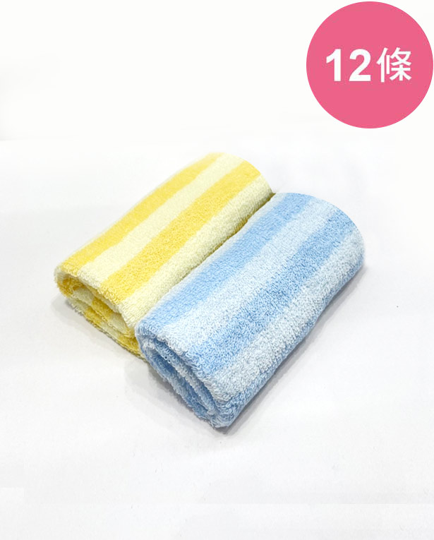 【三花】經典彩條童巾12條-顏色隨機 TL455