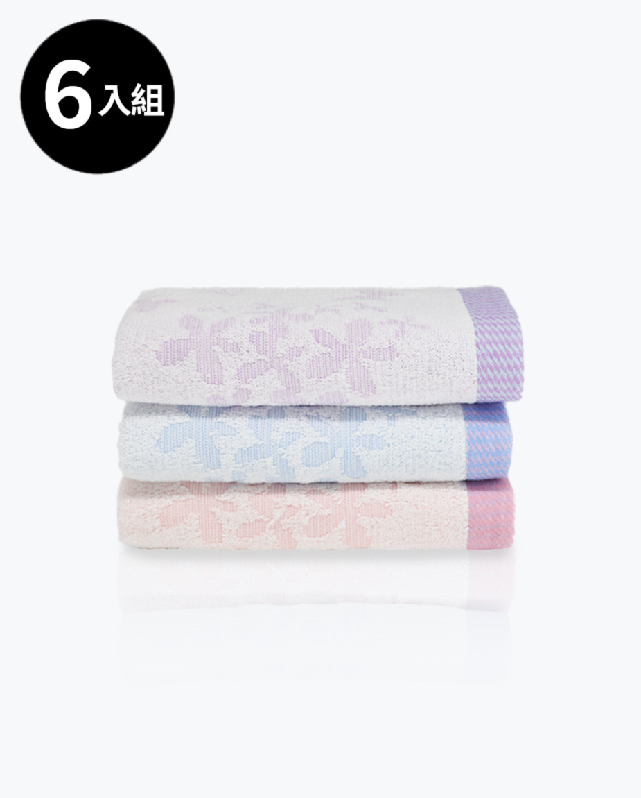【三花】花都香頌毛巾6條-顏色隨機 TF556