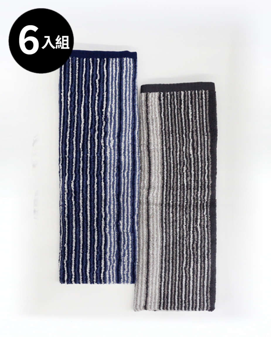 【三花】夏日藍調長條毛巾6條-顏色隨機 TF715